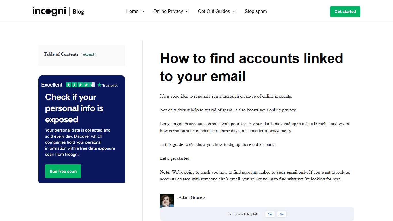 How to find accounts linked to your email [2026] | Incogni